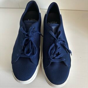 Greats Mens Brooklyn The Royale Knit Lace Up Sneakers 10.5 Italy Navy Blue